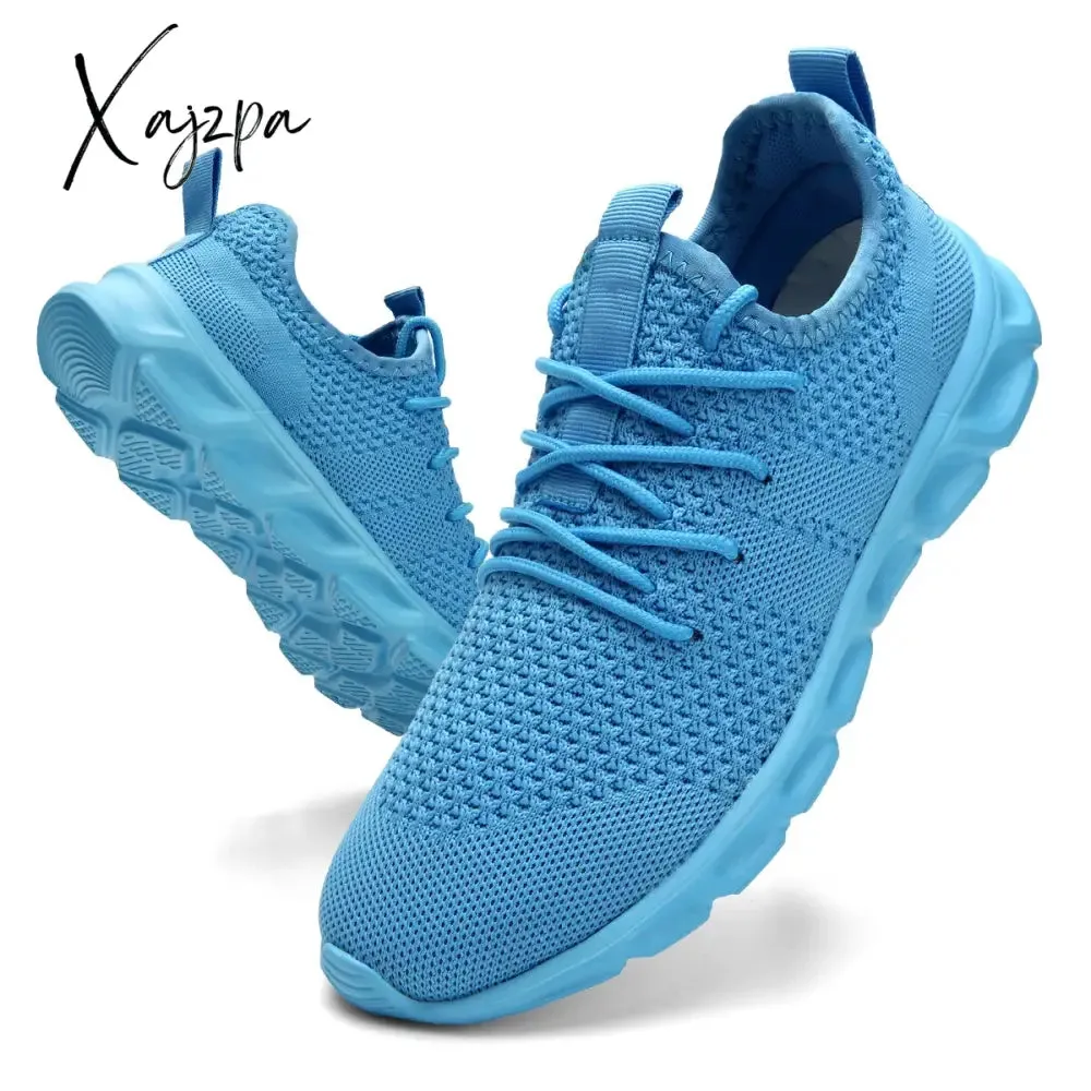 Xajzpa - Woman Shoes Lac-up Men Casual Shoes Lightweight Tenis Walking Solid Sneakers Comfortable Breathable masculino Zapatillas Hombre