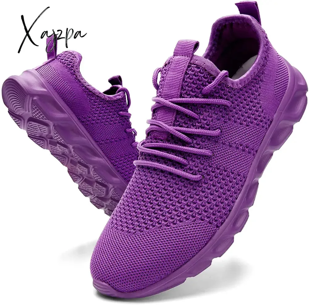 Xajzpa - Woman Shoes Lac-up Men Casual Shoes Lightweight Tenis Walking Solid Sneakers Comfortable Breathable masculino Zapatillas Hombre