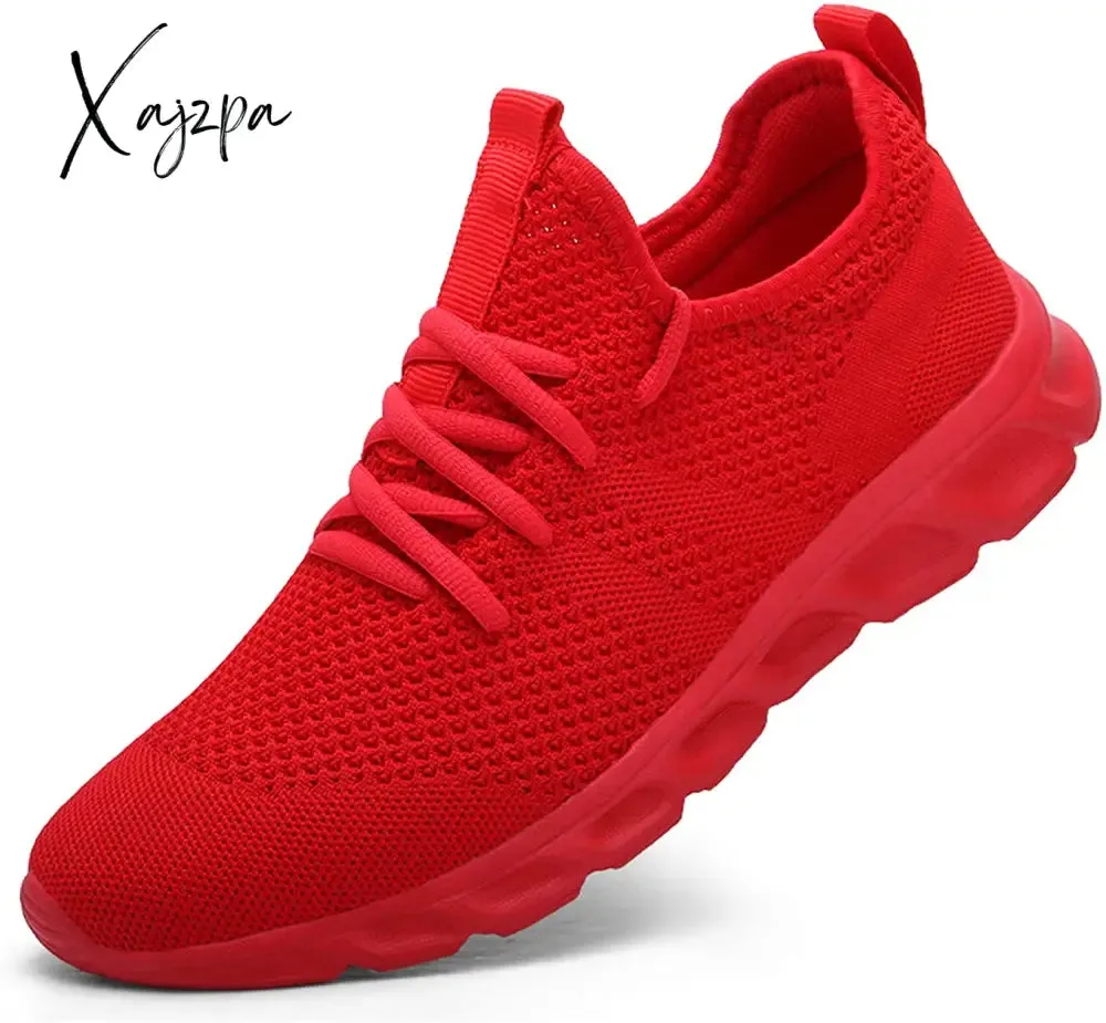 Xajzpa - Woman Shoes Lac-up Men Casual Shoes Lightweight Tenis Walking Solid Sneakers Comfortable Breathable masculino Zapatillas Hombre