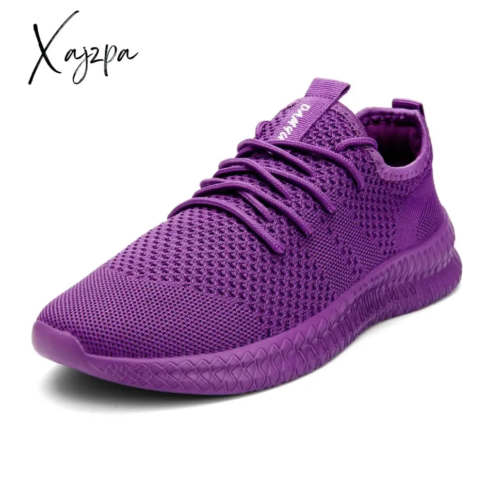 Xajzpa - Woman Shoes Lac-up Men Casual Shoes Lightweight Tenis Walking Solid Sneakers Comfortable Breathable masculino Zapatillas Hombre