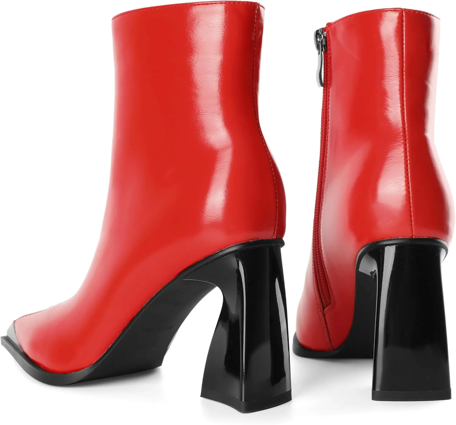 YODEKS Womens Ankle 3.3 Inch Heel Chunky Boots Side Zipper Boots Size 5-13