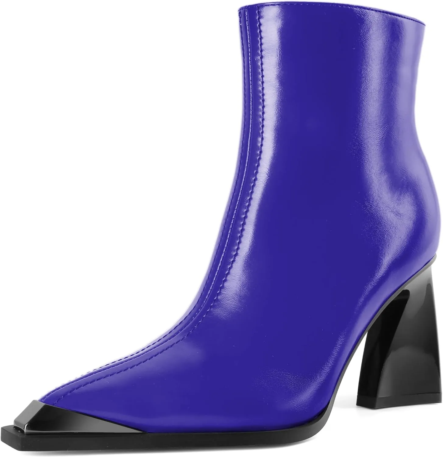 YODEKS Womens Ankle 3.3 Inch Heel Chunky Boots Side Zipper Boots Size 5-13