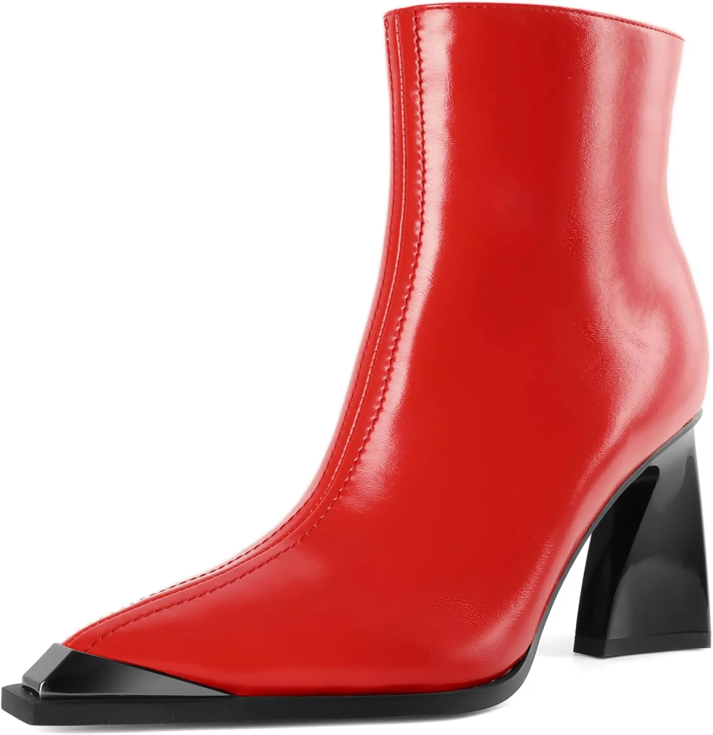 YODEKS Womens Ankle 3.3 Inch Heel Chunky Boots Side Zipper Boots Size 5-13