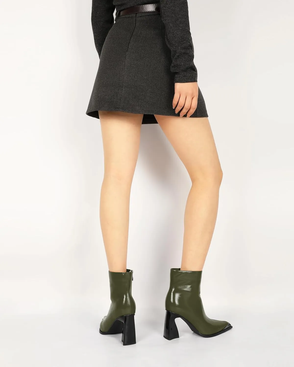 YODEKS Womens Ankle 3.3 Inch Heel Chunky Boots Side Zipper Boots Size 5-13