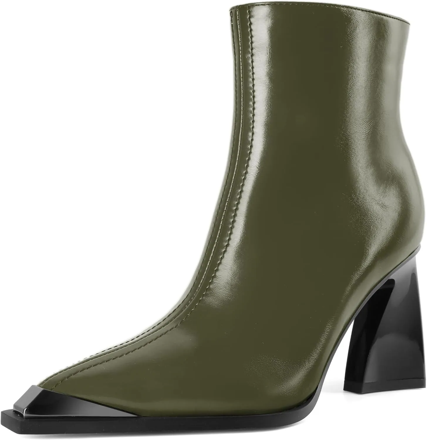 YODEKS Womens Ankle 3.3 Inch Heel Chunky Boots Side Zipper Boots Size 5-13