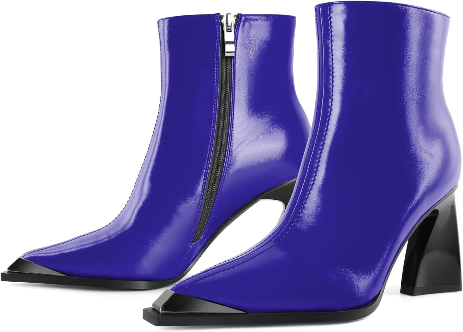 YODEKS Womens Ankle 3.3 Inch Heel Chunky Boots Side Zipper Boots Size 5-13