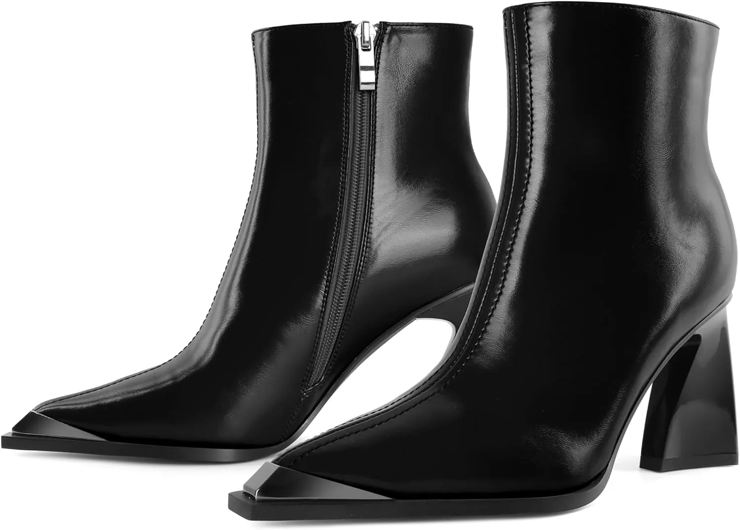 YODEKS Womens Ankle 3.3 Inch Heel Chunky Boots Side Zipper Boots Size 5-13