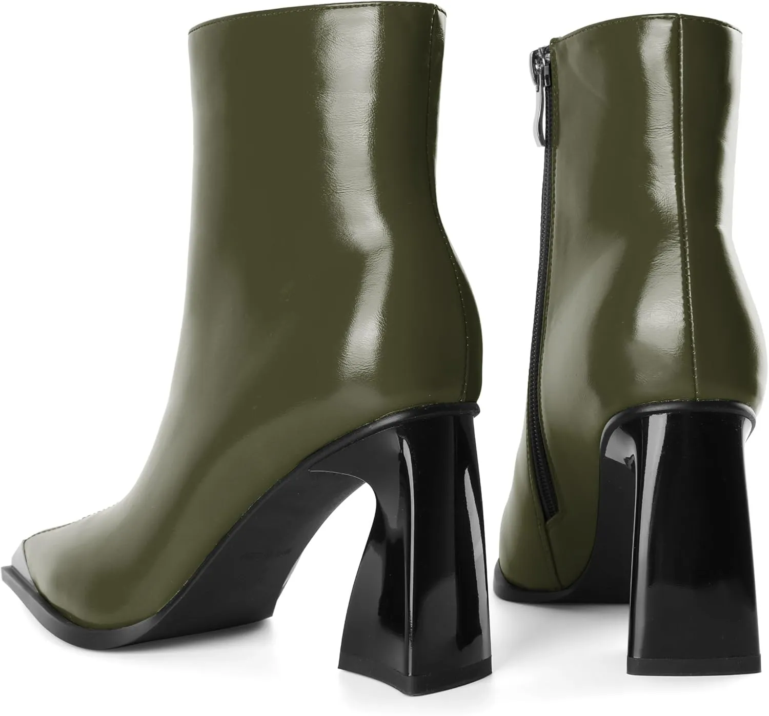 YODEKS Womens Ankle 3.3 Inch Heel Chunky Boots Side Zipper Boots Size 5-13