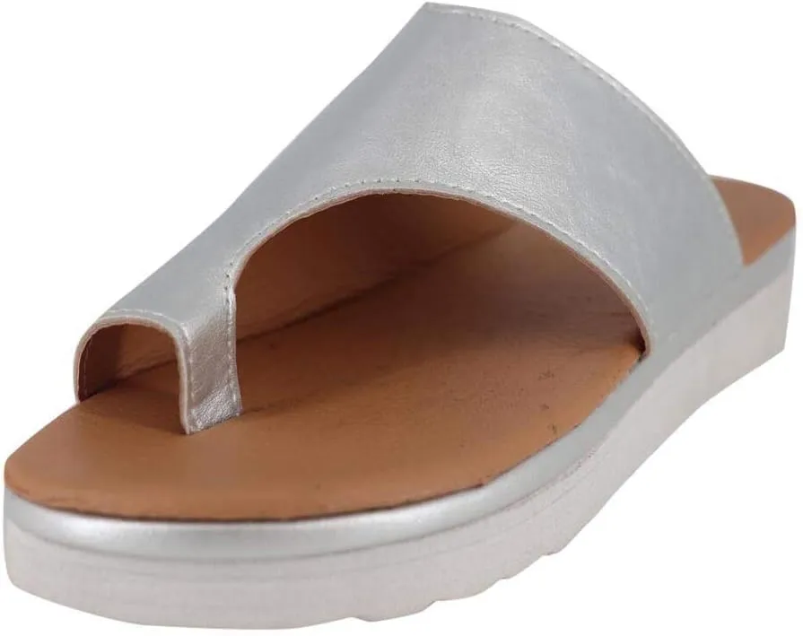 ZBYY Womens Open Toe Ring Sandals Slippers, Summer Sandals for Women Casual Flat Platform Slippers Beach Shoes